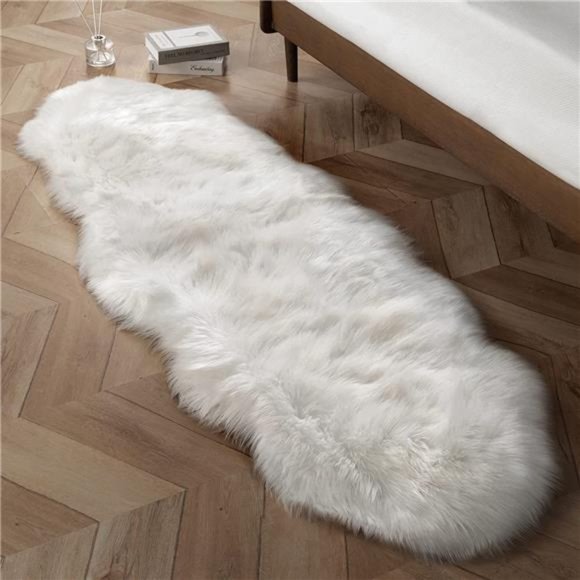 Faux Fur Rug Fluffy Shaggy Area Rug Ultra Soft 2x6 Feet Sheepskin Fur Rug Fuzzy - Picture 1 of 7